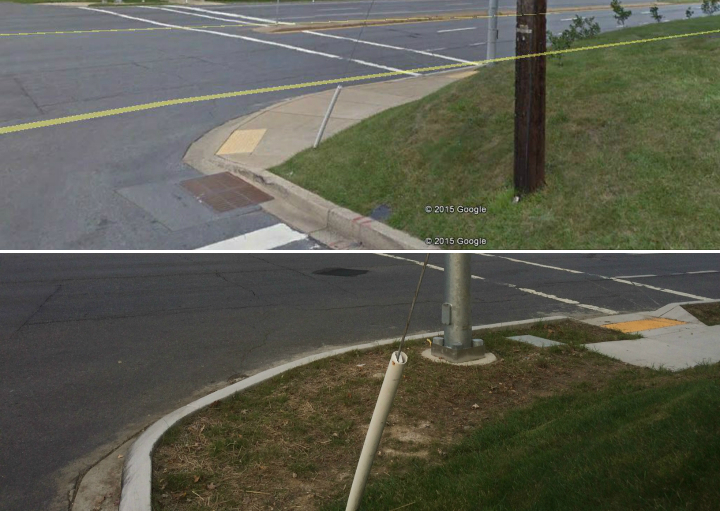 Sidewalk before and after